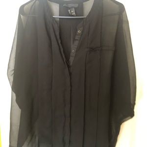 Sheer black shirt for casual or dress up